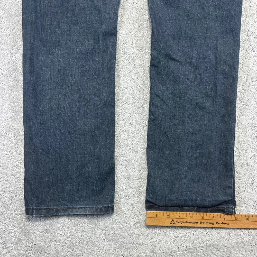 Black Jeans Mens 30x32 Low Rise Slim Straight Dark Wash‎ Denim Distressed Y2k